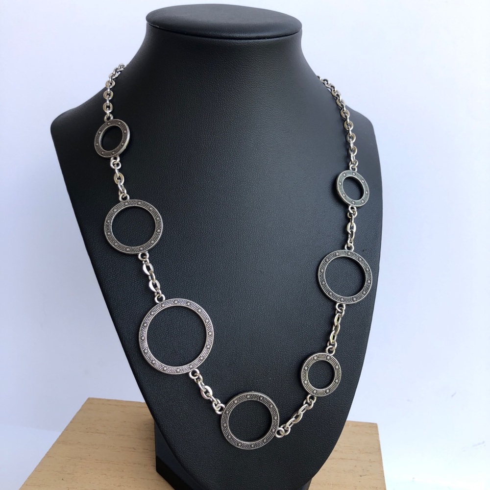 Brighton Silver-Tone Open Circle Link Necklace